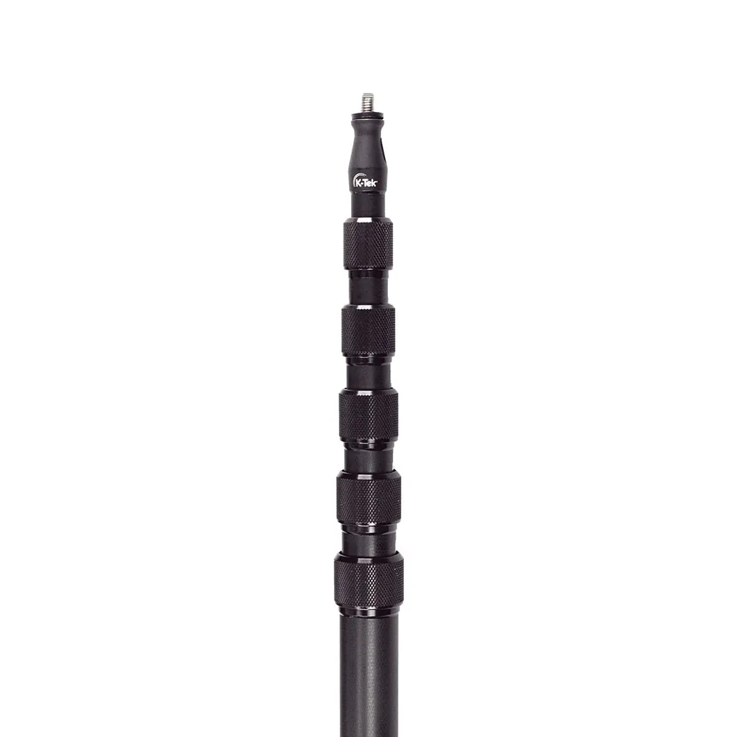 K-Tek KC134 Indie Boom Pole: the top sections extended upright, with the K-Tek headpiece.