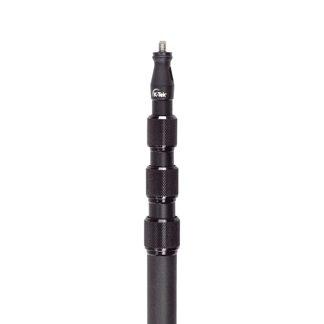 K-Tek KC88 Indie Boom Pole: the top sections extended upright, with the K-Tek headpiece.