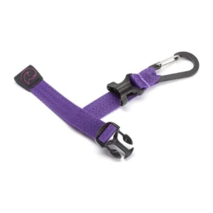 K-Tek KCH3P Stingray Cable Hanger with Buckle (Purple): one hanger with its strap open at the buckle.