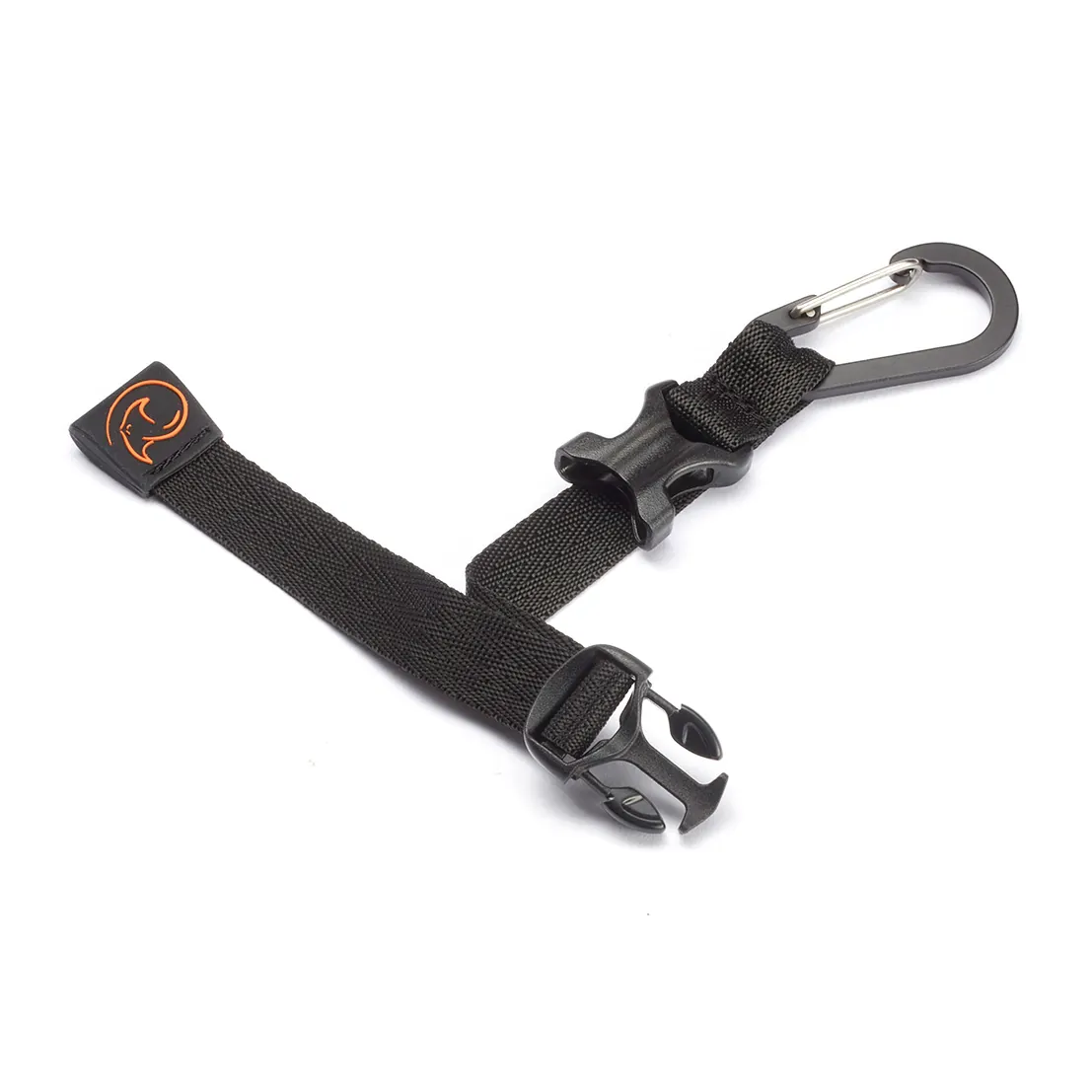 K-Tek KCH3 Stingray Cable Hanger with Buckle (Black): one hanger with its strap open at the buckle.