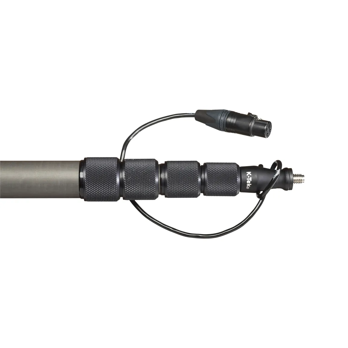 K-Tek KEG150 Avalon Carbon Boom Pole: the collars and the cable loop with its XLR at the top.