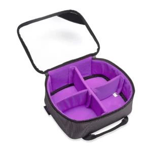 K-Tek KGBLXP Stingray Gizmo-X Bag (Large, Purple Interior): the case open, with its three dividers.