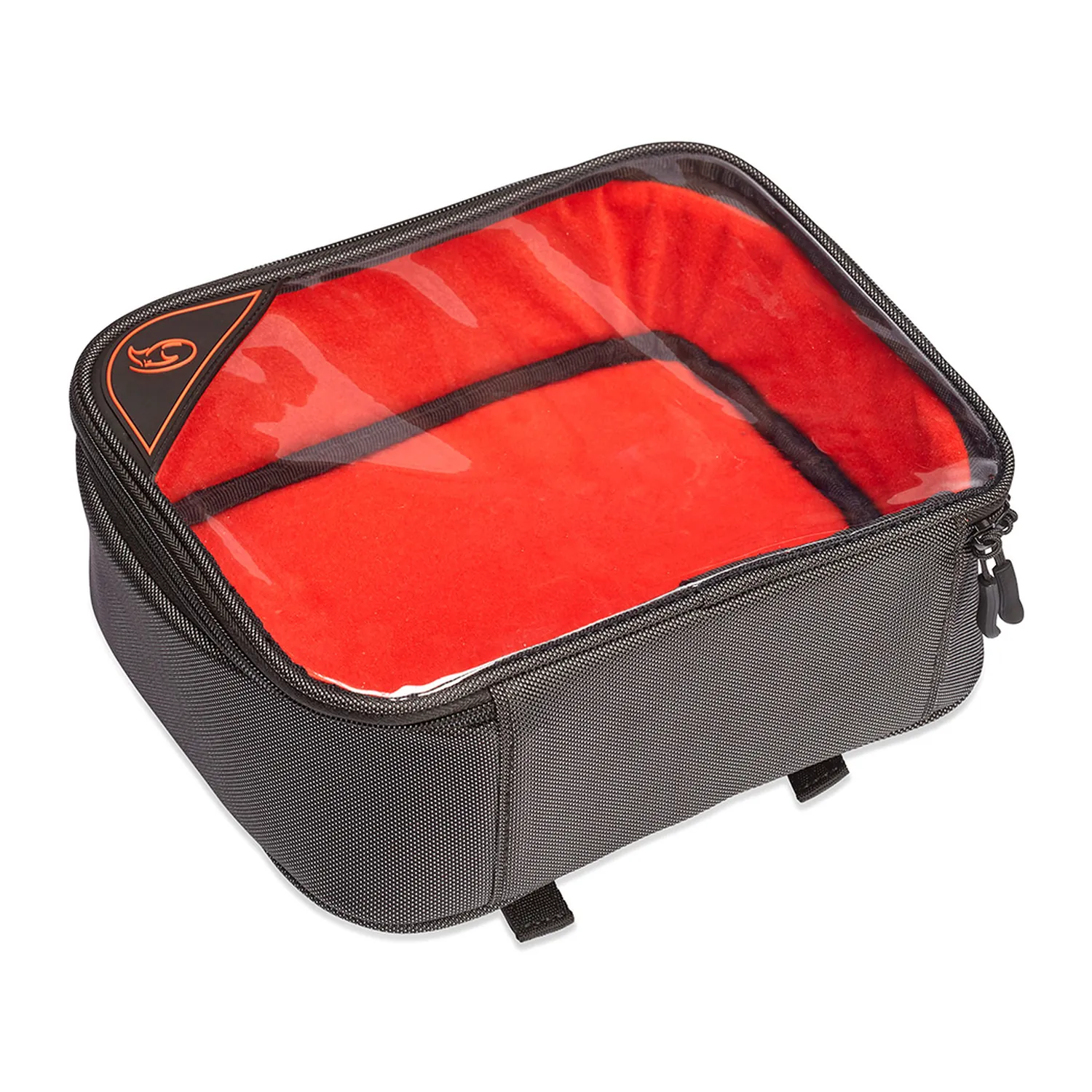 K-Tek KGBLX Stingray Gizmo-X Bag (Large, Orange Interior): the case closed, with its see-through lid and orange interior.