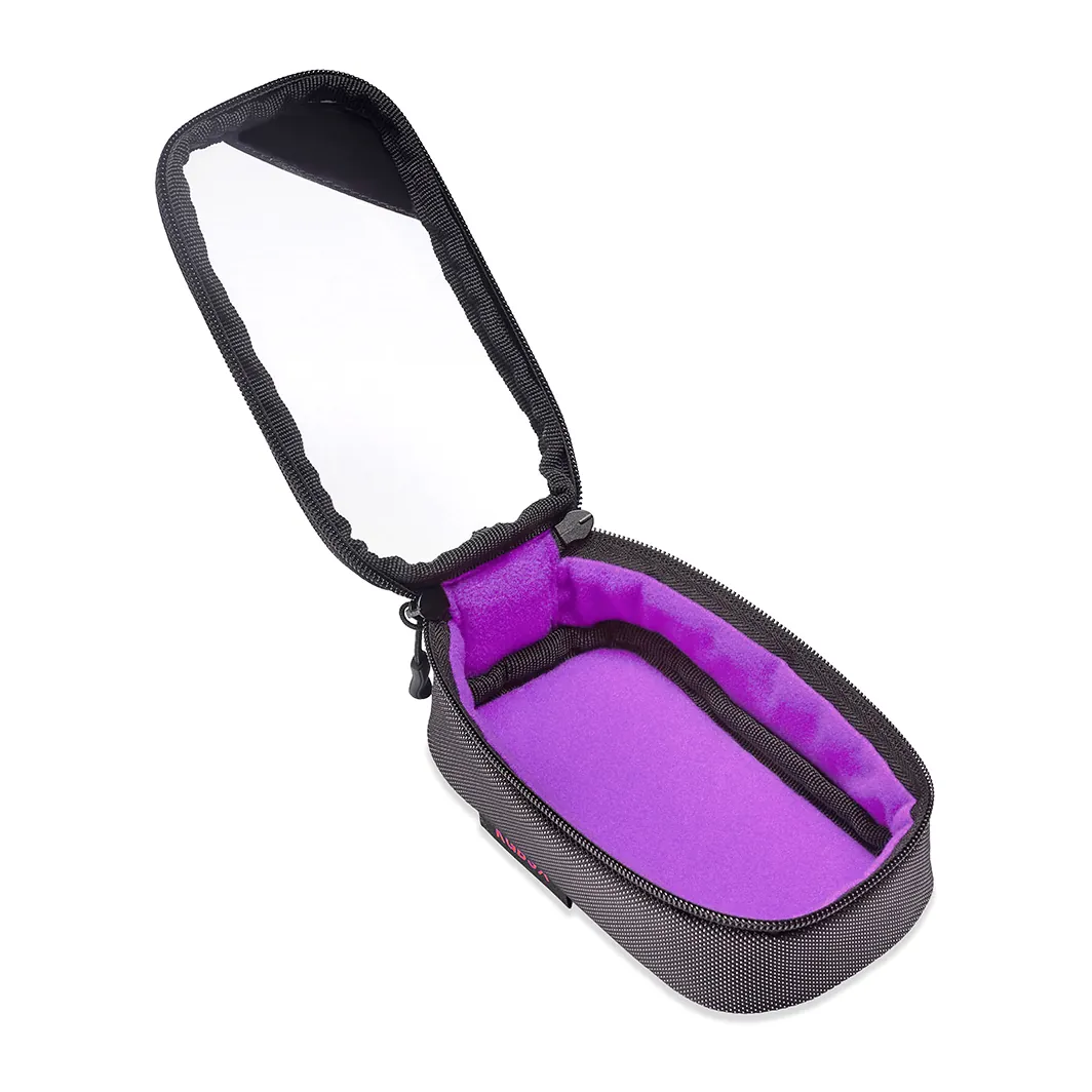 K-Tek KGBSXP Stingray Gizmo-X Bag (Small, Purple Interior): the case open, showing its purple lining.