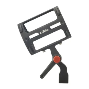 K-Tek KMT KMount Shock Mount: the aluminum cage seen from the side, with its mount and red locking knob.