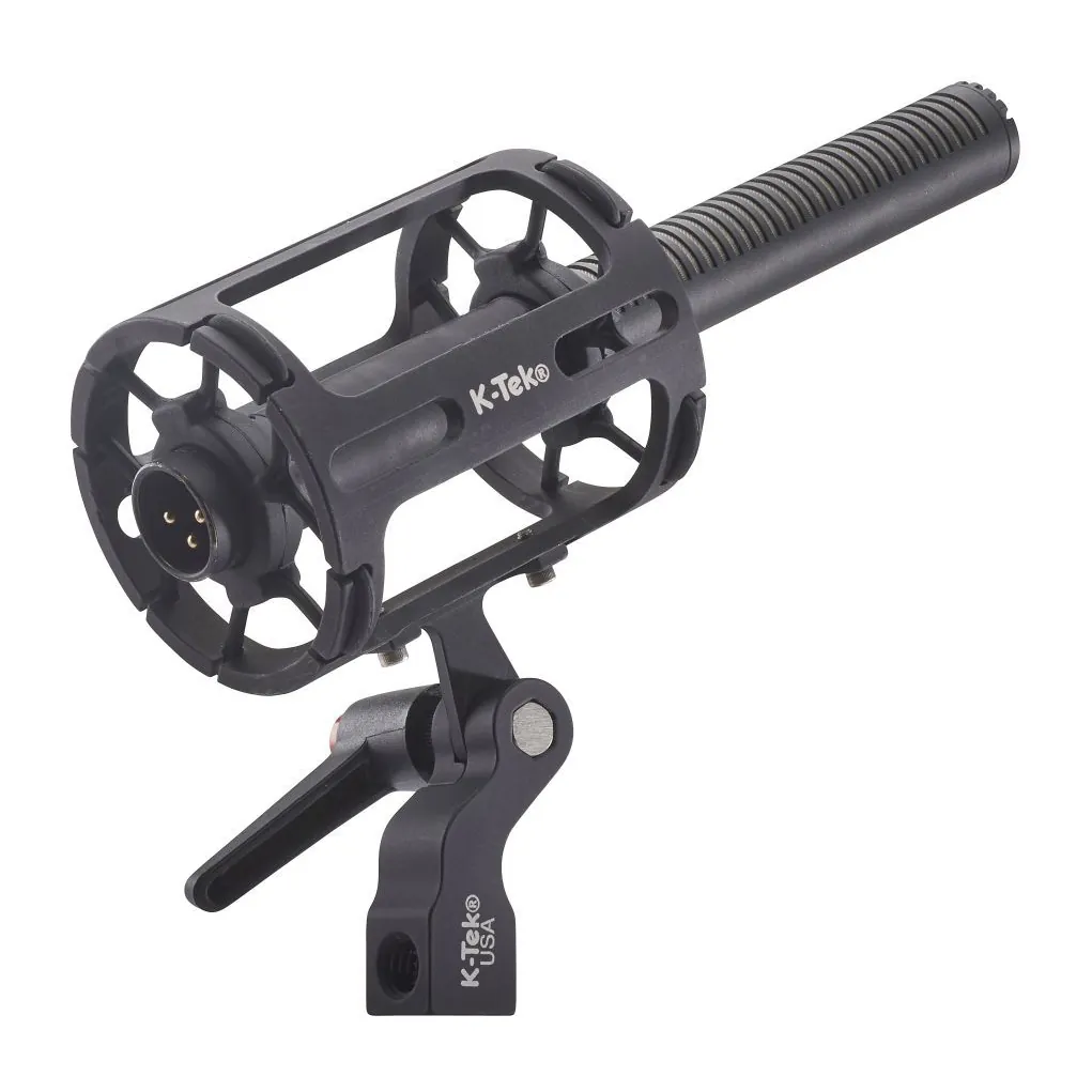 K-Tek KMT KMount Shock Mount: a shotgun mic held in the cage.