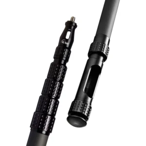 K-Tek KP14VFT Mighty Boom Carbon Boom Pole (Straight Cable, KPFT): the headpiece and the slotted bottom module, close up.