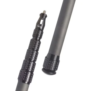 K-Tek KP14V Mighty Boom Carbon Boom Pole (Uncabled): the headpiece and the rubber bumper at the base, close up.