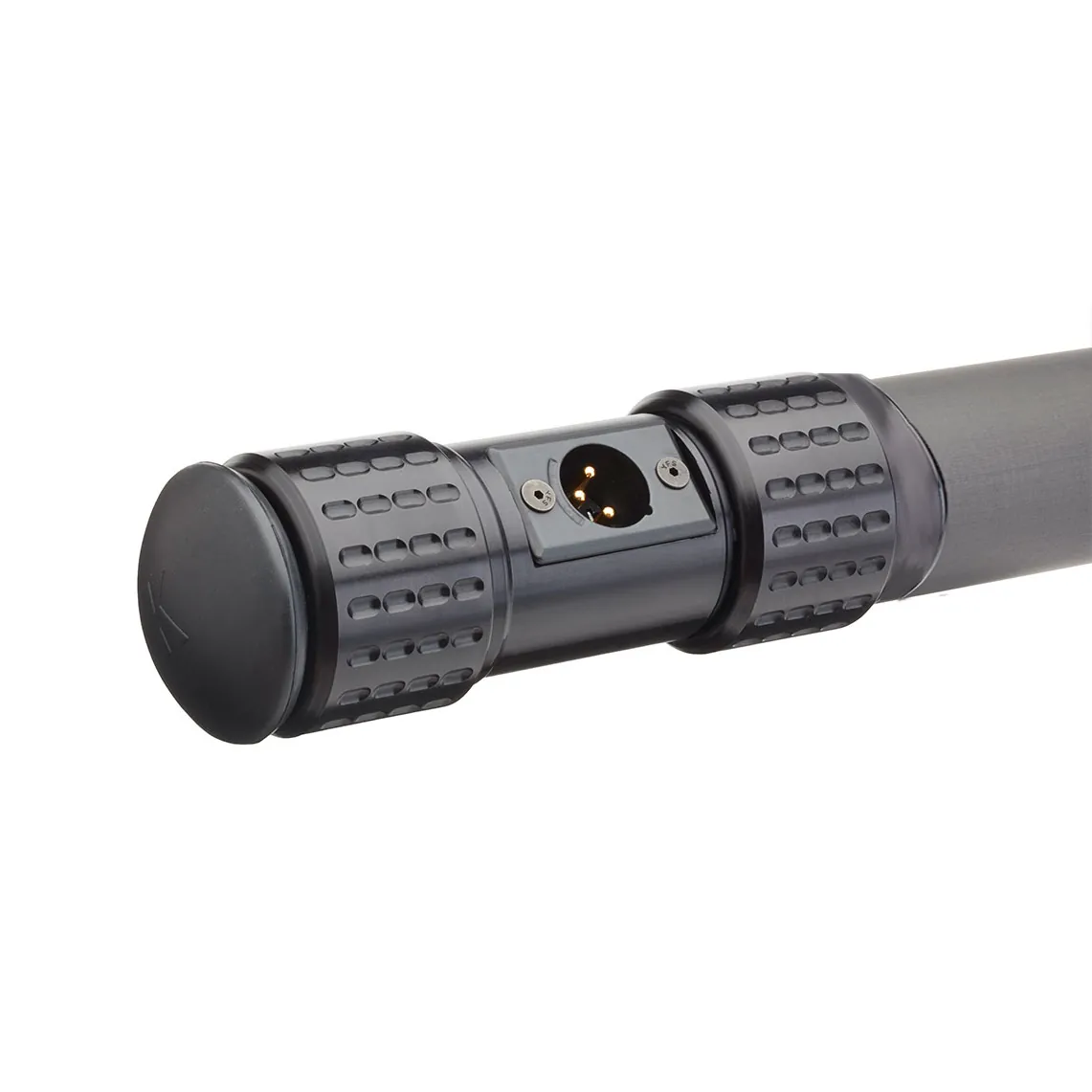 K-Tek KP18VCCR Mighty Boom Carbon Boom Pole (Coiled Cable, Side Exit): the KPCCR bottom module with its male XLR side exit.