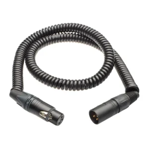 K-Tek KPC20N Coiled XLR Cable with Neutrik XLR Female (20 ft): the coiled cable with its Neutrik XLR male and XLR female connectors.