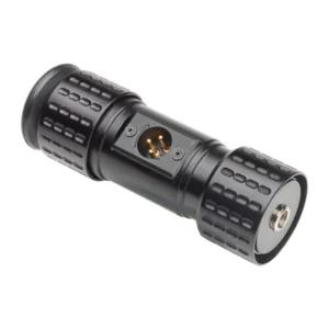 K-Tek KPCCR Side-Exit XLR Bottom Module for Mighty Boom Poles: the module with its side-exit male XLR and rubber bumper.