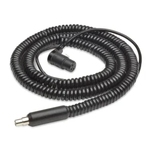 K-Tek KPCK18V Coiled Cable Kit for Mighty Boom KP18V: the coiled cable with its right-angle XLR at one end and the TA3 plug at the other.