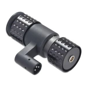 K-Tek KPTA Sidekick Transmitter Adapter for Mighty Boom Poles: the module, showing its male XLR and knurled grips.