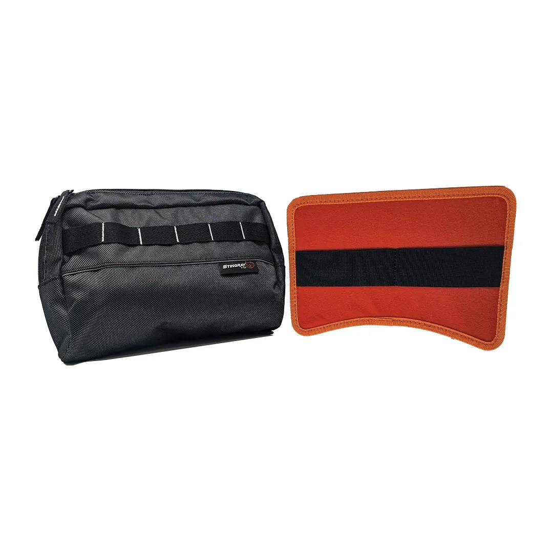 K-Tek KSAPX Stingray Front Pouch X for Mixer Bags: the pouch beside its removable receiver carrier.