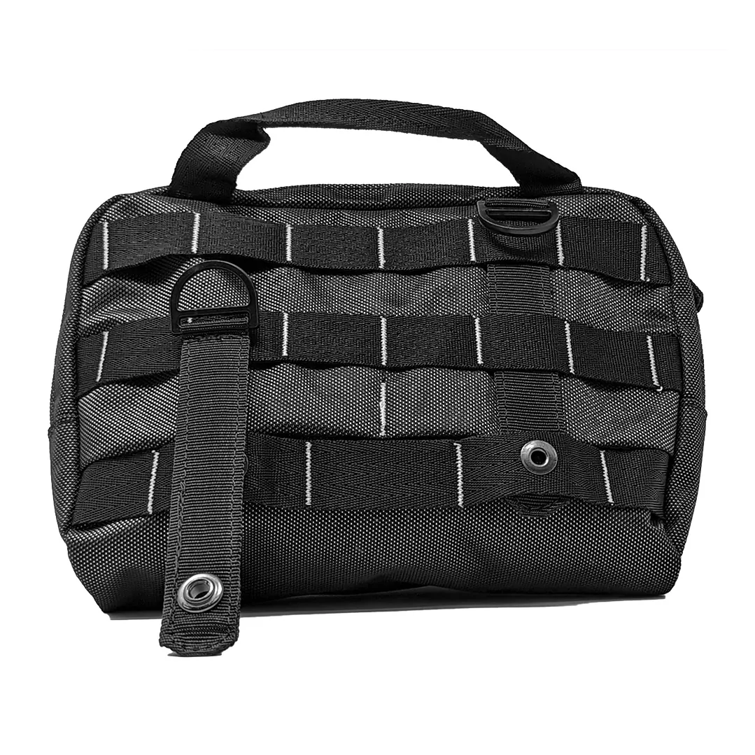 K-Tek KSAPX Stingray Front Pouch X for Mixer Bags: the MOLLE webbing on the back of the pouch.
