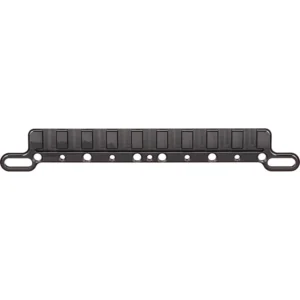 K-Tek KSBB1 Stingray Accessory Barnacle Bar: The bar from the front, with its row of cold shoes and threaded holes.