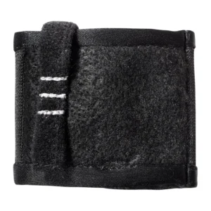 K-Tek KSHPM Stingray HeatBlock Transmitter Pouch - Medium: the black pouch from the front, its strap marked with three white stitches.