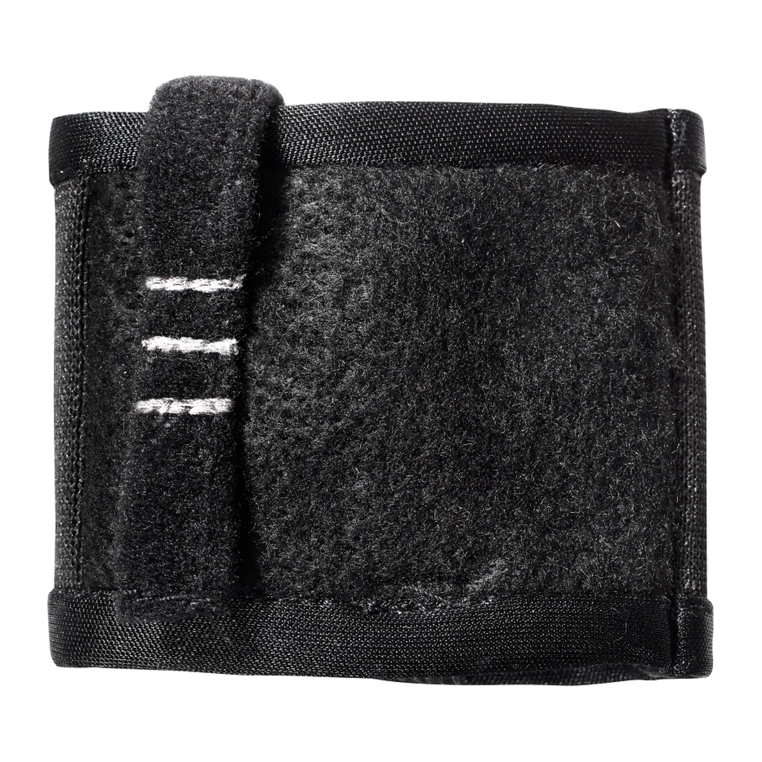 K-Tek KSHPM Stingray HeatBlock Transmitter Pouch - Medium: the black pouch from the front, its strap marked with three white stitches.
