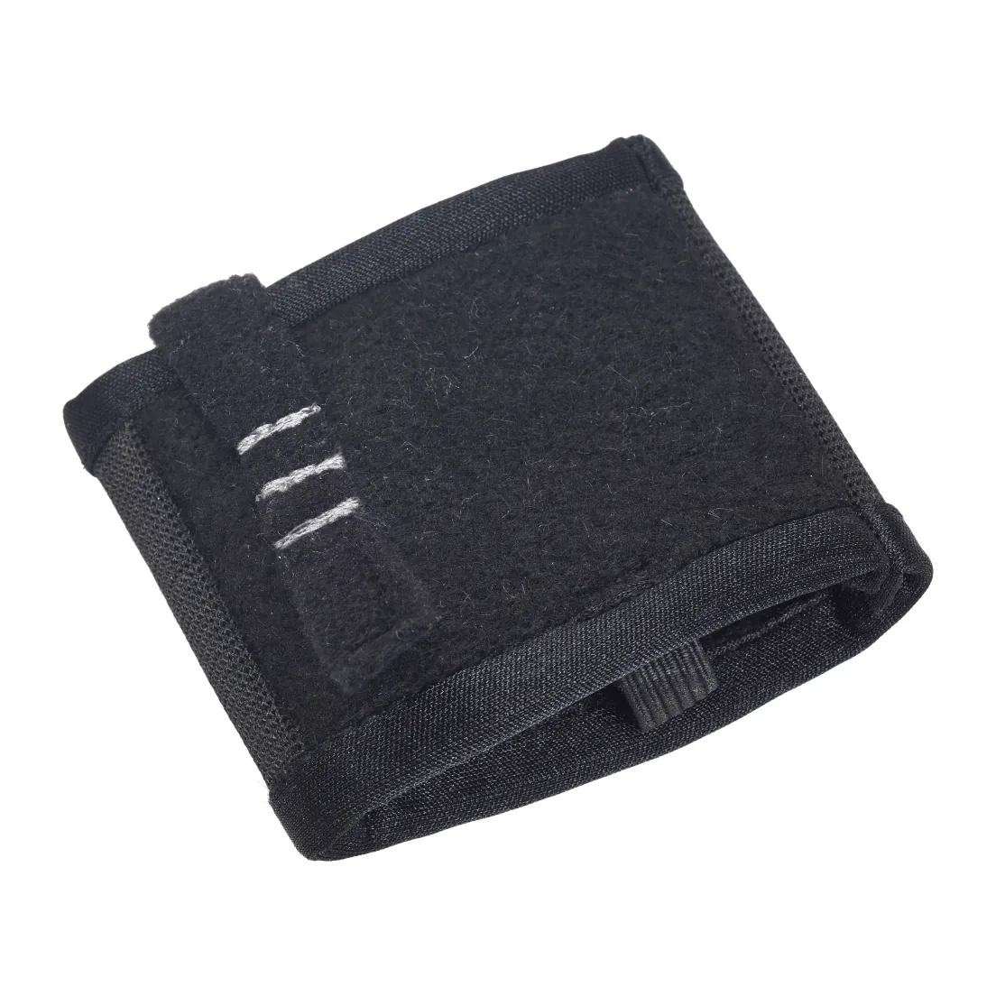 K-Tek KSHPM Stingray HeatBlock Transmitter Pouch - Medium: the pouch from an angle, showing its open top and hook-and-loop strap.