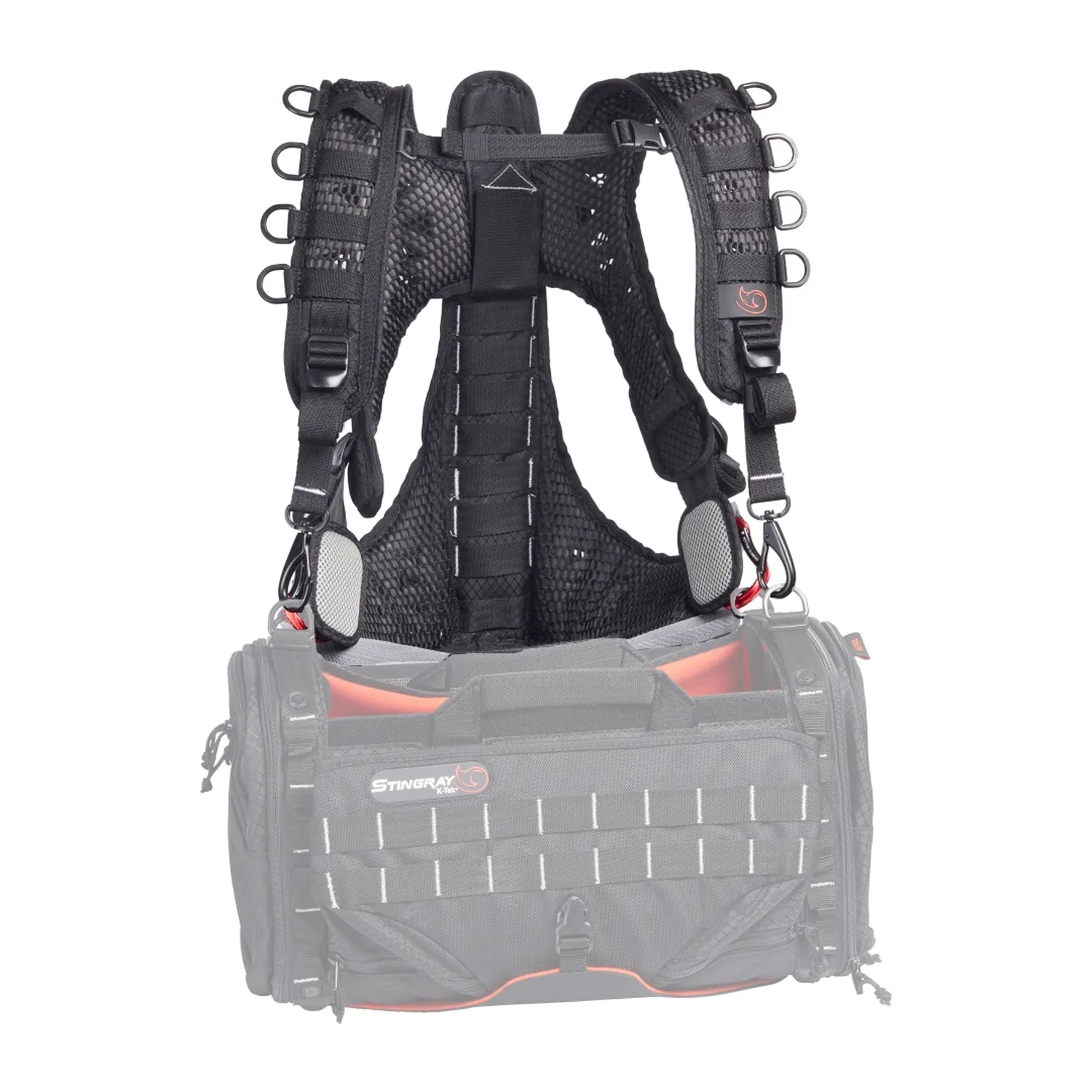 K-Tek KSHRN3 Stingray Audio Harness with ExoSpine: the harness from the front, with a mixer bag shown faintly in place.