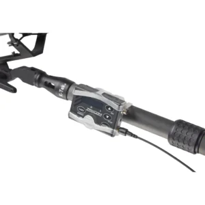 K-Tek KSQD1 Squid Universal Mount: holding a transmitter on a boom pole below the shock mount.