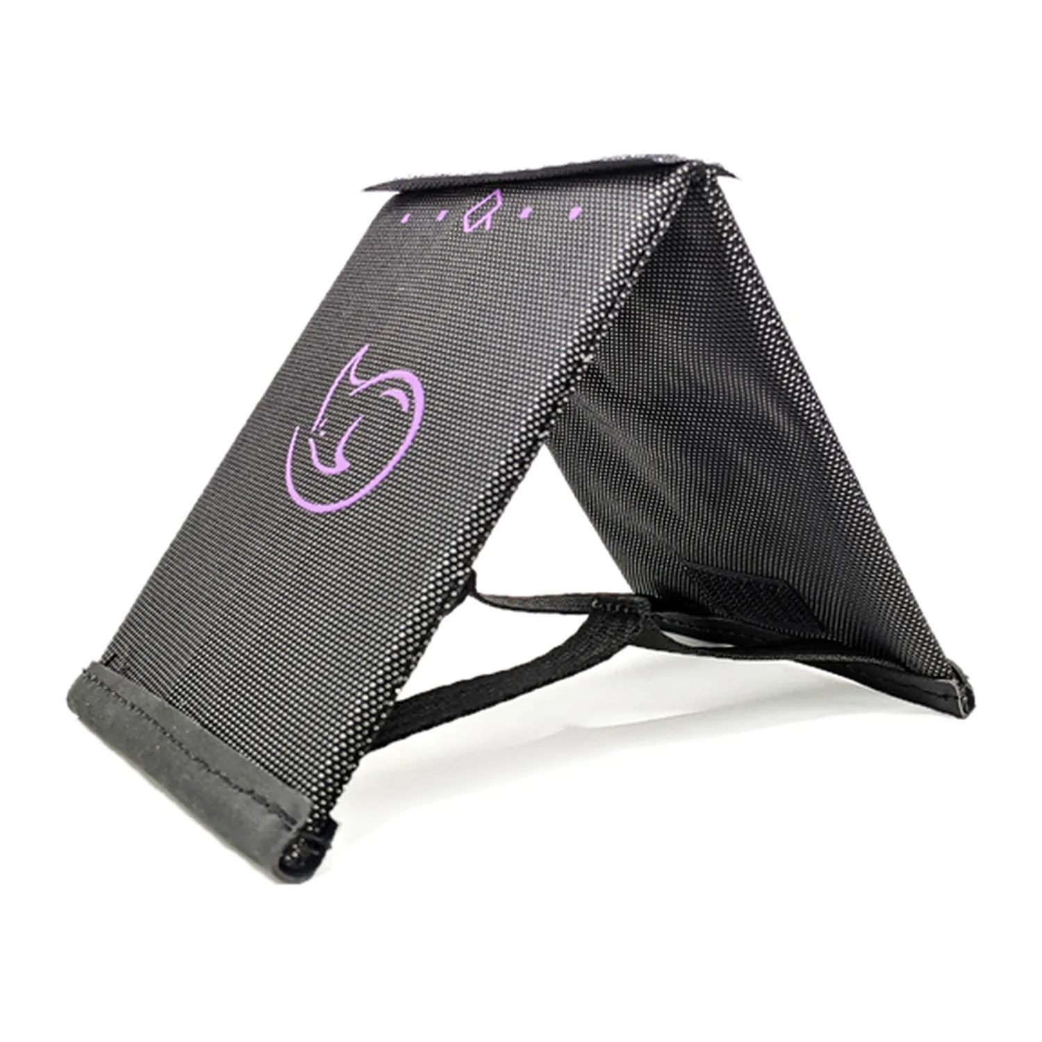 K-Tek KSTGKP Stingray Kickstand for Mixer Bags (Purple): the kickstand opened out and standing on its own.