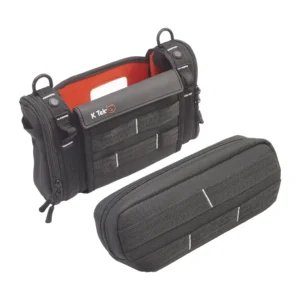 K-Tek KSTGMIX Stingray MixPro Audio Bag for Sound Devices MixPre: the bag open beside its removable front pouch.