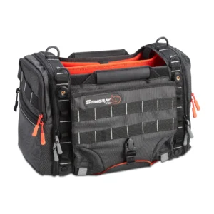 K-Tek KSTGSX Stingray Small-X Audio Mixer Bag: front view, with the MOLLE straps and orange zipper pulls.
