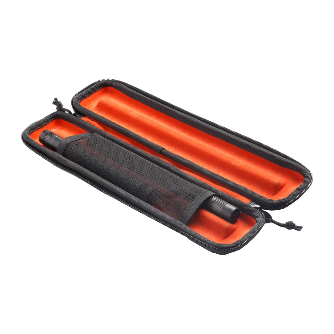 K-Tek KSTMC1 Stingray Shotgun Microphone Case: the case open with a mic in one compartment.