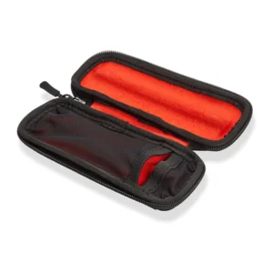 K-Tek KSTMCS Stingray Shotgun Microphone Case - Small: the case open, with its orange lining and mesh sleeve.