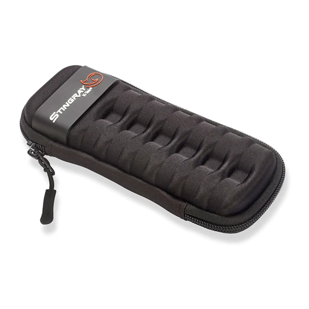 K-Tek KSTMCS Stingray Shotgun Microphone Case - Small: the ribbed, semi-rigid shell at an angle.