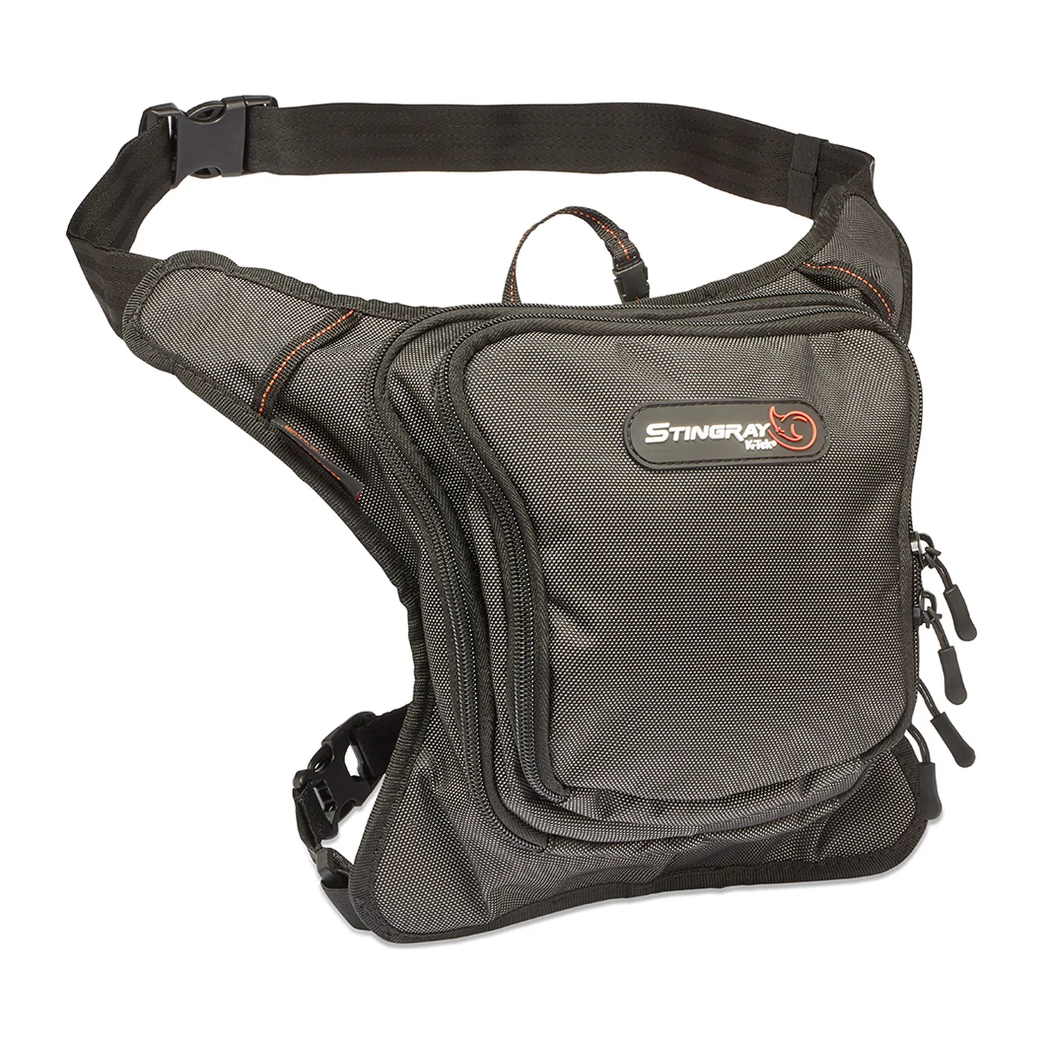 K-Tek KSUHX Stingray Utility Hip Pack X-Series - Orange: the hip pack with its waist belt and thigh strap.