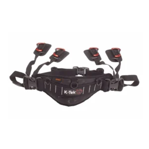 K-Tek KSWB1 Stingray Audio Waist Belt with Quick-Release: the belt with its four carabiner straps spread out.