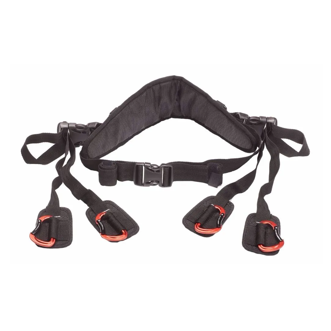 K-Tek KSWB1 Stingray Audio Waist Belt with Quick-Release: the padded belt with its carabiners hanging below.