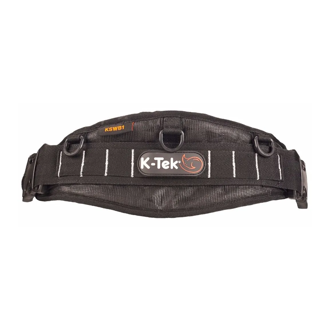 K-Tek KSWB1 Stingray Audio Waist Belt with Quick-Release: the back of the belt, with its D-rings and K-Tek logo.