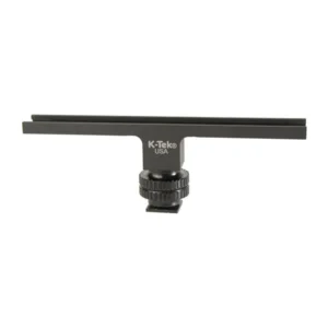 K-Tek KTBAR Aluminum Shoe Bar - 9": the 9 in aluminum bar on its Delrin shoe, seen from the front.