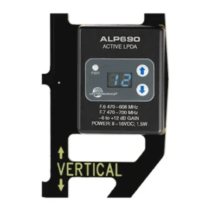 Lectrosonics ALP690 Active Log Periodic Antenna: The control panel with its LED readout and buttons.