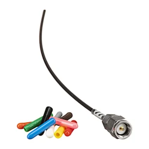Lectrosonics AMM Whip Antenna Kit with SMA Connector: The steel wire whip antenna with its SMA connector and color caps.