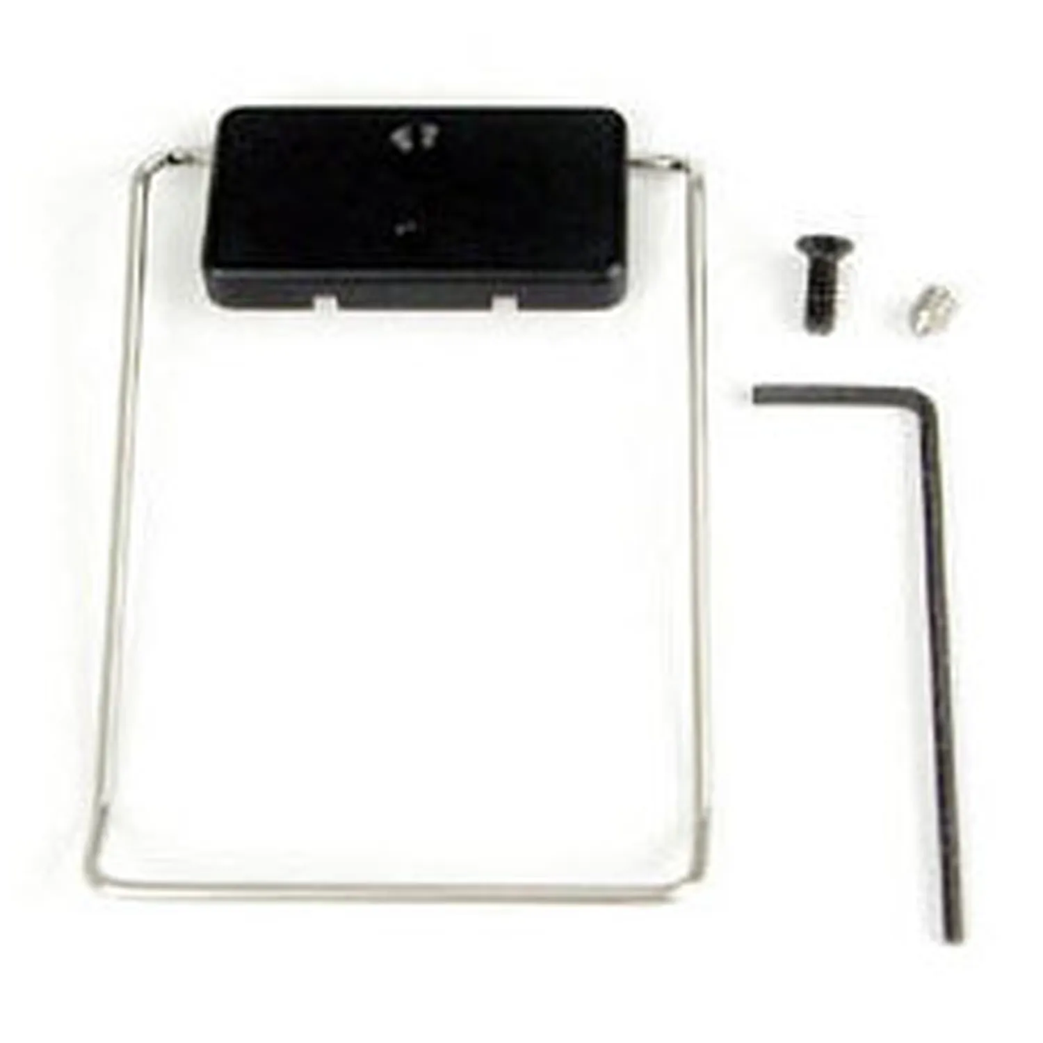 Lectrosonics BCWIRE Wire Belt Clip Kit for UM Belt Packs: The wire clip, mounting block, screws, and Allen wrench.