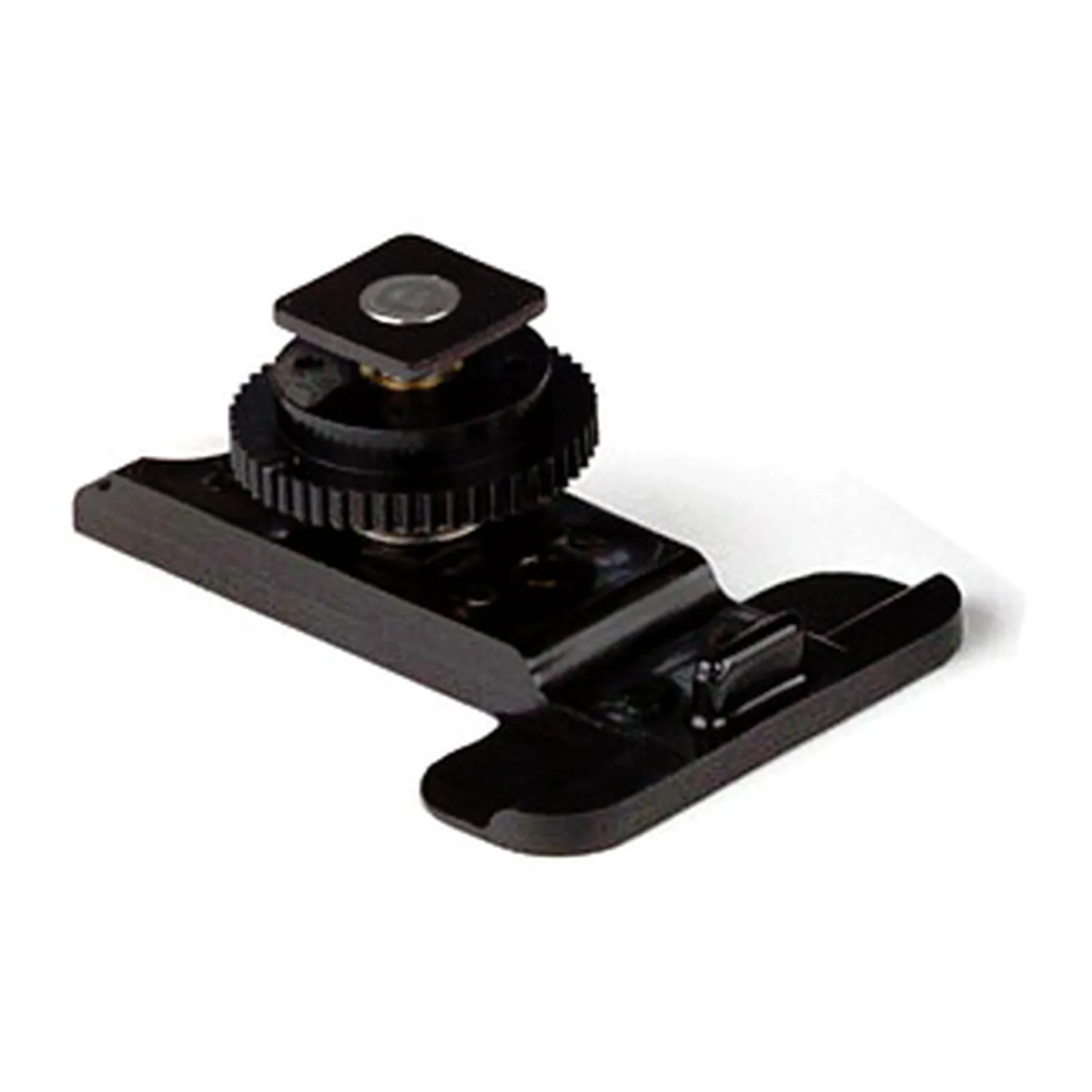 Lectrosonics LRSHOE Camera Shoe Mount Kit for LR Receivers: The assembled shoe mount with its cold foot and thumb nut.