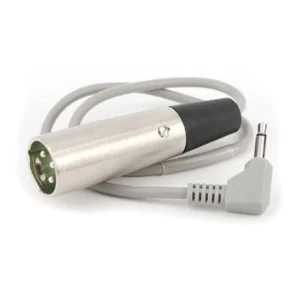 Lectrosonics MC55 Right-Angle 3.5mm to XLR Male Cable (15 in): The cable with its XLR male and right-angle 3.5mm plug.