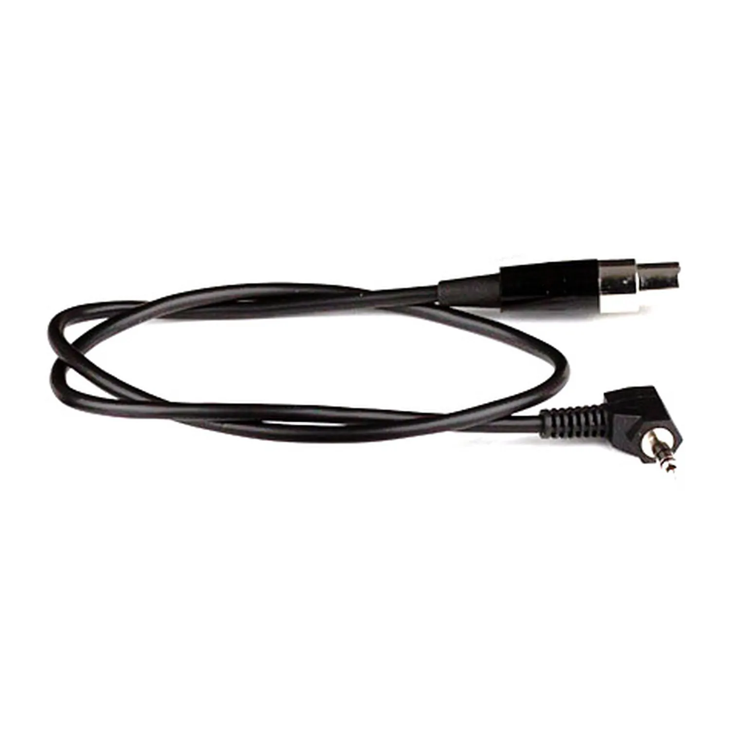 Lectrosonics MCLRTRS TA3F to 3.5mm TRS Cable for LR Receivers: The cable with its TA3F and right-angle 3.5mm plug.