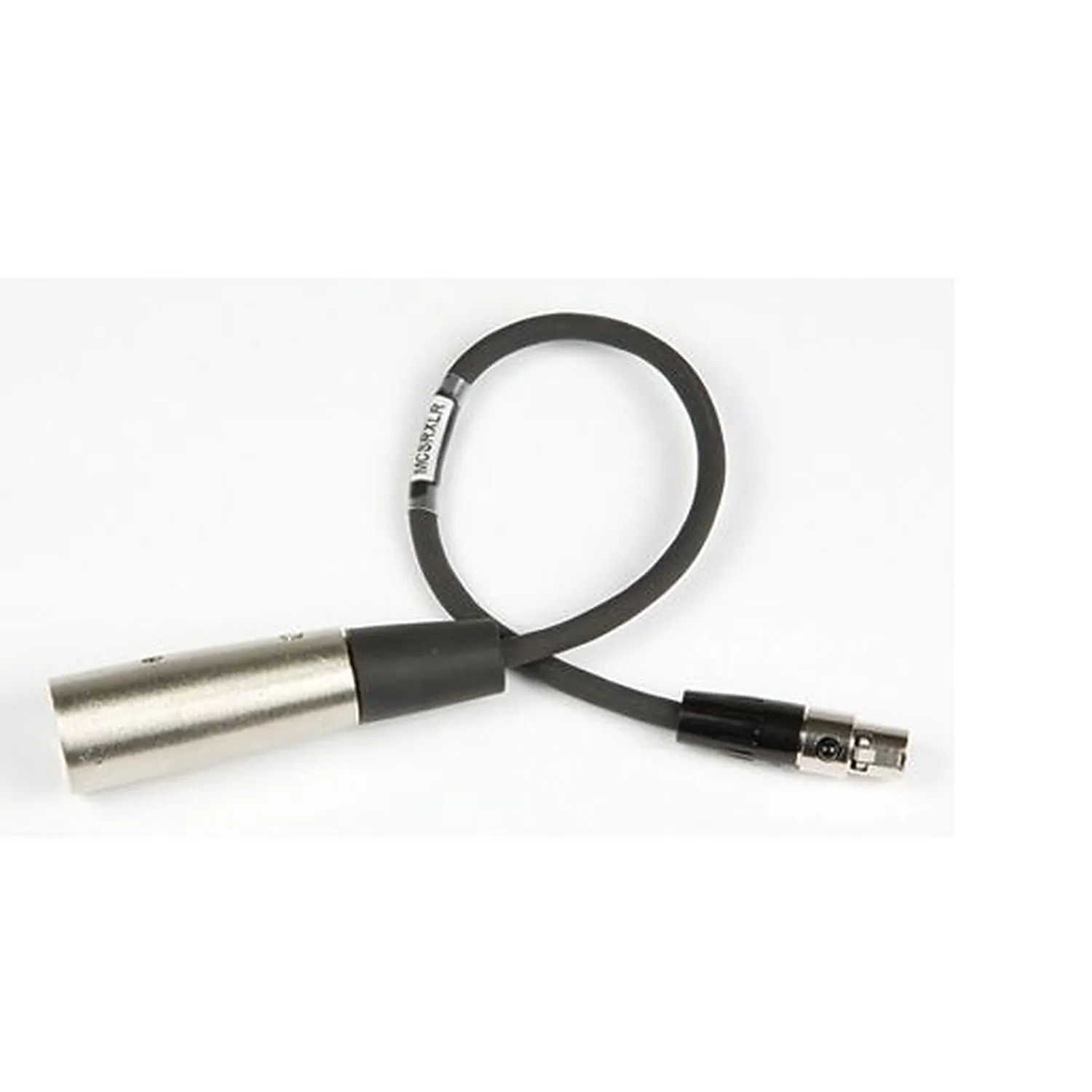 Lectrosonics MCSRXLR TA3F to XLR Male Audio Cable (15 in): The cable with its TA3F plug and male XLR.