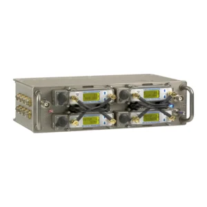Lectrosonics Octopack Multicoupler for SR Receivers (470-691 MHz): The multicoupler with four SR receivers installed.