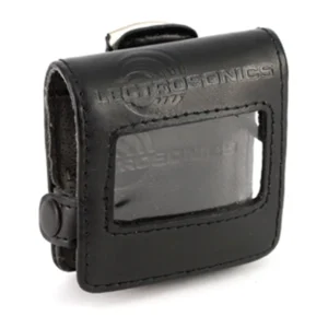 Lectrosonics PSMDWB Leather Pouch for SMDWB Transmitters: The black leather pouch with its clear window.