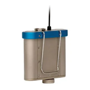 Lectrosonics SMDBC Wire Belt Clip for Dual-Battery SM Series: The wire clip mounted on a dual-battery SM transmitter.