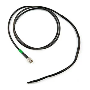 Lectrosonics ACOAXTX Coaxial Antenna with SMA Connector: The coaxial antenna cable with its SMA connector and green block band.
