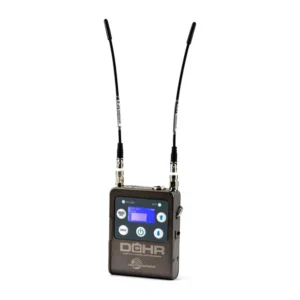 Lectrosonics DCHR Digital Camera Hop Receiver: The receiver with its two antennas.