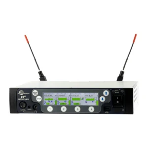 Lectrosonics DSQD 4 Channel Digital Receiver: The front panel with its LCD and antennas.