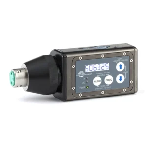 Lectrosonics HMa UHF Plug-On Transmitter: The plug-on transmitter with its keypad, LCD, and XLR input.